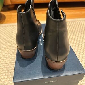 Never worn black leather Cole Haan boots.